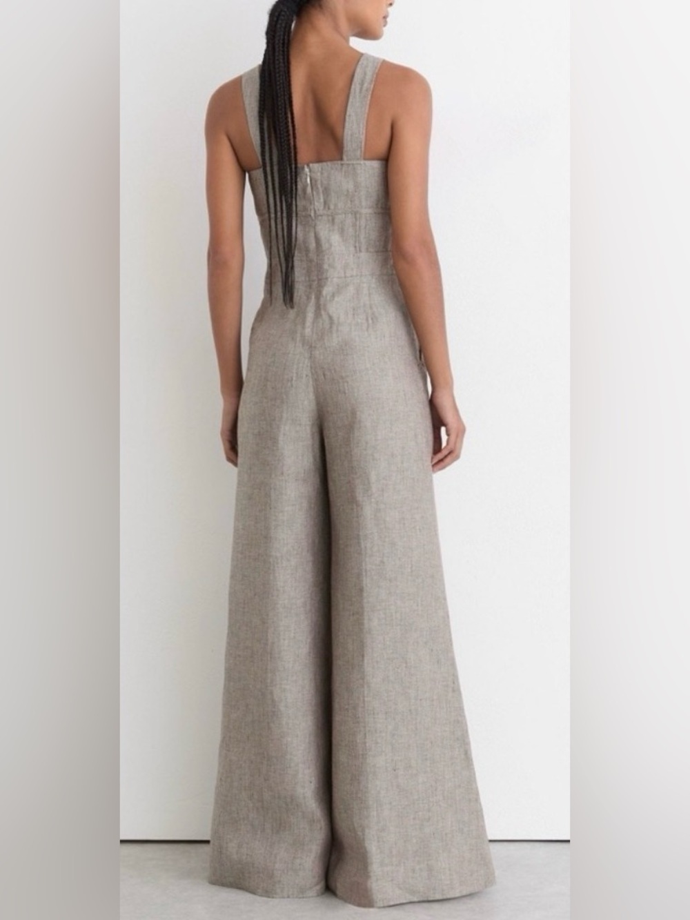 NEW REISS Flora Linen Wide-Leg Jumpsuit in
Neutral 10 - Picture 4 of 9